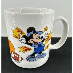 Disney Coffee Team Mug Cup Team Mickey Mouse All Sports 8 Ounce VTG 1990s